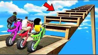 SHINCHAN AND FRANKLIN TRIED THE IMPOSSIBLE WOODEN MULTI RAMP PARKOUR CHALLENGE GTA 5