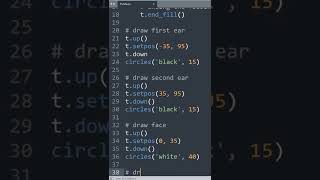 How can you draw Panda with Python? Really 😯 #shorts