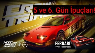 Nfs No Limits | Ferrari Testarossa | | Crew Trials | 5. ve 6. Gün İpuçları!