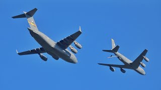 AERIAL REFUELING DEMO by USAF C-17 and KC-135 | Saturday Oshkosh 2023