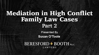 Mediation in High Conflict  Family Law Cases Part 2