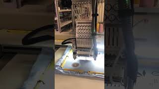 Single head 12 colors embroidery machine testing in Richpeace factory