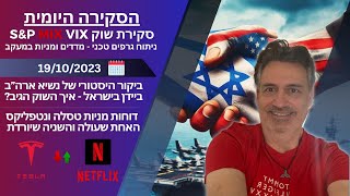 19.10.23 דוחות טובים לNFLX, דוחות לא טובים לTSLA, ומנגד  מדדי ישראל עדיין במשבר לצד הגעתו של ביידן.