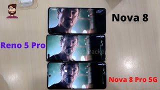 Huawei Nova 8 Pro 5G Vs Nova 8 Vs Oppo Reno 5 Pro Video Quality Test ,Speed Test