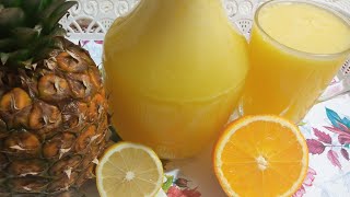 عصير الأناناس 🍍 بالبرتقال والليمون 🍊🍋 جد رائع ❤️ ومنعش لذيذ 😋😋 بمذاق مميز صحي 💪 وغني بالفيتامينات 👌👍