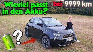 Fiat 500e - Kapazitätscheck bei 10.000 km