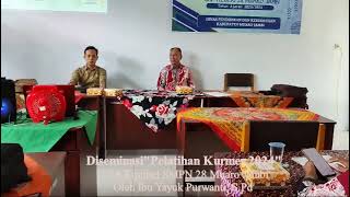 Vidio 2 Diseminasi Pelatihan Kurmer 2024 di Kombel SMPN 28 Muaro Jambi