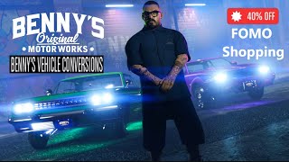 GTA ONLINE "Benny's Vehicle Conversions" 40% Off FOMO Shopping With Benny.