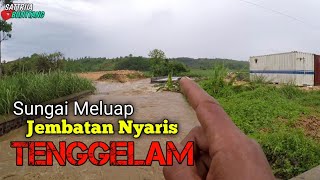 Sungai Dusun Sidorejo meluap sampai ke Jalan lintas selatan - JLS lot 7 Banjir Bandang part2