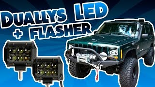 Duallys LED y Flasher instalados en jeep Cherokee