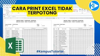 Tutorial Cara Print Excel Agar Tidak Terpotong