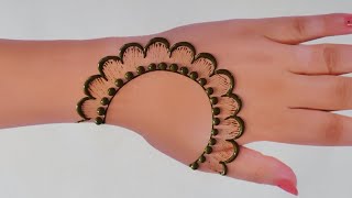 Rakhi style beautiful back hand mehndi design | new mehndi design for beginners | mehndi designs