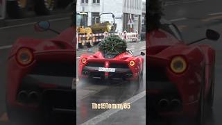 $4M LaFerrari has a Christmas tree on the Roof 🤯 #christmastree #ferrari #shorts #automobile #rich