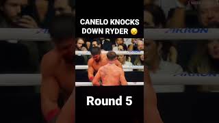 Canelo Alverez knocks down John Ryder in round 5 #shorts #boxing