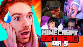 PURO PVP Y MUERTES EN MINECRAFT EXTREMO 2 | Muertes dia 5