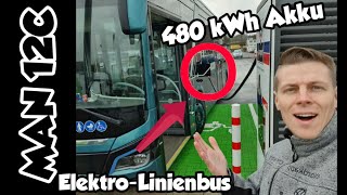 E-Linienbus am Schnelllader getroffen - MAN 12C mit 500 kWh Akku