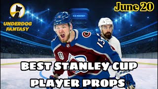 🚨GAME 3 STANLEY CUP🚨 TODAYS BEST UNDERDOG FANTASY NHL PLAYER Props - Monday June 20