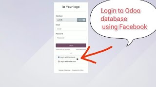 How to login to Odoo database using Facebook account | Odoo auth with Facebook | Odoo ERP