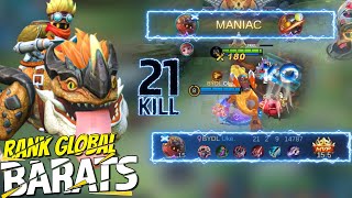 21 Kills Barats is 100% BROKEN!! - Barats 100% OVERPOWERED - Top Global Barats by Uke. ~ MLBB