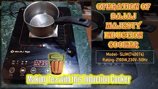 Operation of  Bajaj Majesty Induction Cooker|| Slim Touch Screen Induction Cooker||Enabling Group