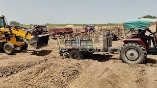 Massey Ferguson241di Dyna track Tractor stuck with Trolley on JCB