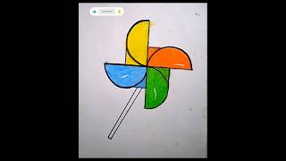 Learn how to draw a simple pinwheel in this easy step-by-step #drawing #art #shorts