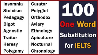 100 One Word Substitution for Competitive Exams | Advanced Vocabulary for IELTS