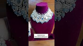 Grey mirror choker, 9289583544, Www.diamonddrops.in#trendingjwellery#necklace#earrings#fashion