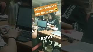 CA office| when senior are on leave🥺🥺🥺#senior #caoffice #rbseboard #farzireview