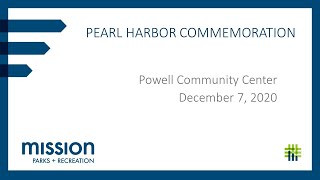 Pearl Harbor Commemoration, Mission KS - Dec. 7, 2020