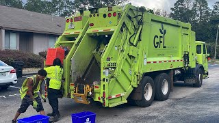 GFL Autocar Heil 4060 Split Rear Loader Garbage Trucks Packing Dual Stream Recycle