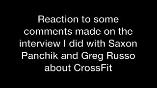 Reaction to some comments made on the Saxon Panchik interview