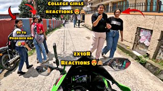 Cute College Girls Shocking Reactions || Best Zx10R Reactions || Bunny Helmet Reactions