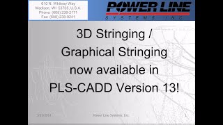 PLS-CADD 3D Graphical Stringing in Version 13