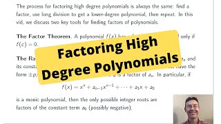 Factoring Using the Rational Root and Factor Theorems