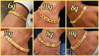 Latest gold men's bracelet designs with weight&price|unique men's gold bracelet designs with weight