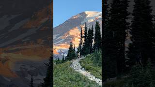 Mount Rainier is unbelievably massive #hikingadventures #mountrainier #washingtonstate #shorts #hike