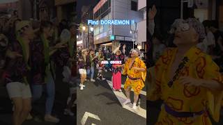 Japanese traditional dance, AWA ODORI with DORAEMON? #japan #travel #festival #draemon #anime #tokyo