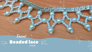 Diy beaded lace | Diy beaded fringe | Needle lace