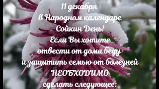 Сделайте это 11 декабря в Сойкин День и Вы защитите свою семью от болезней и бед! Народные приметы