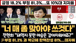 전현희 "돼먹지 못한 머슴은 갈아치워야죠?"...또 10%대 지지율