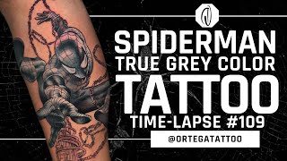 TATTOO TRUE GREY COLOR TIME-LAPSE #109 | SPIDERMAN