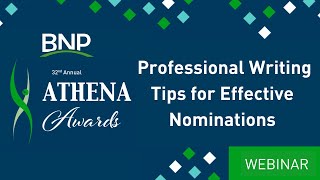 ATHENA Awards: Professional Writing Tips for Effective Nominations