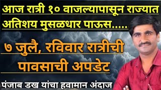 Part-2269- आज रात्री १० वाजल्यापासून राज्यात अतिशय मुसळधार पाऊस होणार...|| पावसाचा जोर प्रचंड राहणार