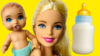 BABY IS BORN ! BARBIE have a  Baby boy - fun -baby -family