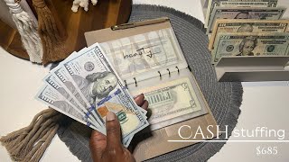 ASMR COUNTING + CASH STUFFING $685 + CASH ENVELOPES + SINKING FUNDS