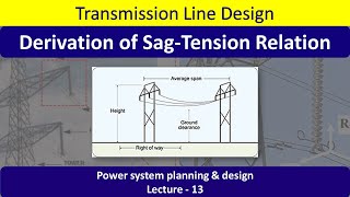 Lecture-13 Derivation of Sag Tension Relation || Sag - Tension Analysis