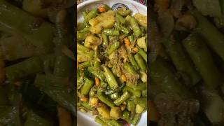 চিংড়ি আলু দিয়ে বরবটি ভাজি রেসেপি /Green beans recipe #cooking #short #shorts