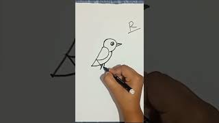 How to draw R= bird drawing #drawing #viral #youtubeshorts #easydrawing