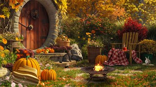 Hobbit Home Comforts 🍂 Cozy Fireplace & Fall Nature Sounds (The Shire, Hobbiton, Bag End Ambience)